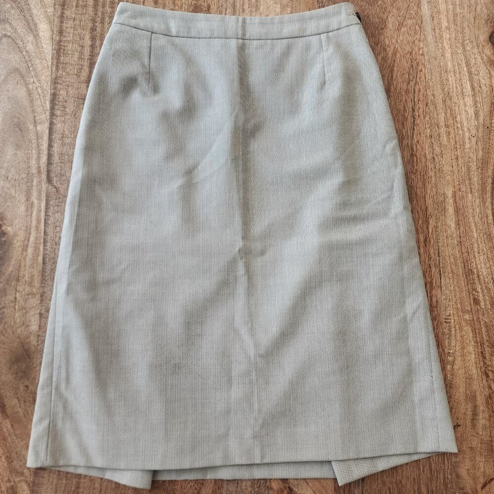 Louis Vuitton Skirt Womens 34 Beige Wool Blend Uniformes Pencil Lined Office